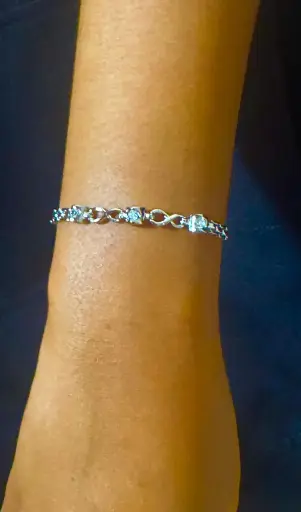 [BL 003] Silver White Stone Bracelet